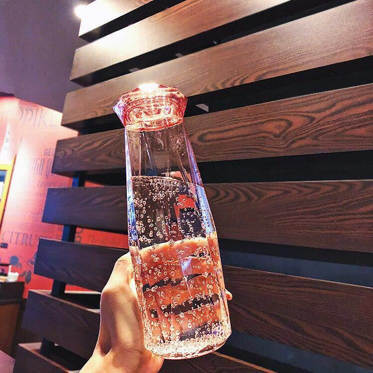 Crystal Glass Cup With Lid Diamond Rhombus Design Gift Drinkware