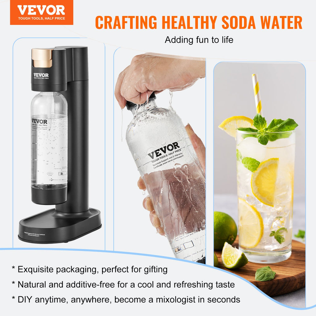 Sparkling Water Maker Soda Machine For Home Carbonating Kit 1L BPA Free Bottle
