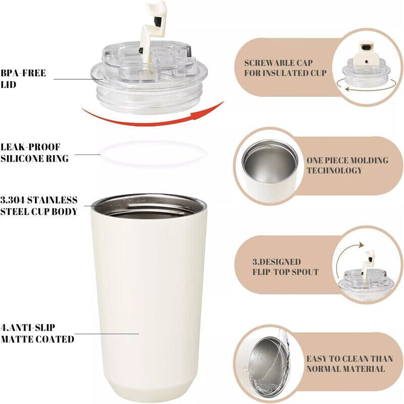 Pink Stainless Steel Travel Mug Insulated Cup Coffee Bottle