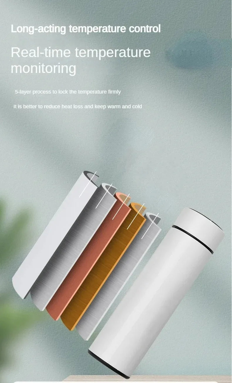 500ML Intelligent Temperature Thermos Bottle Sports Water Cup Car Insulated Cup Keeps Cold and Heat Thermal Mug Vacuum Flasks