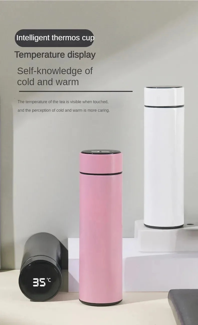 500ML Intelligent Temperature Thermos Bottle Sports Water Cup Car Insulated Cup Keeps Cold and Heat Thermal Mug Vacuum Flasks