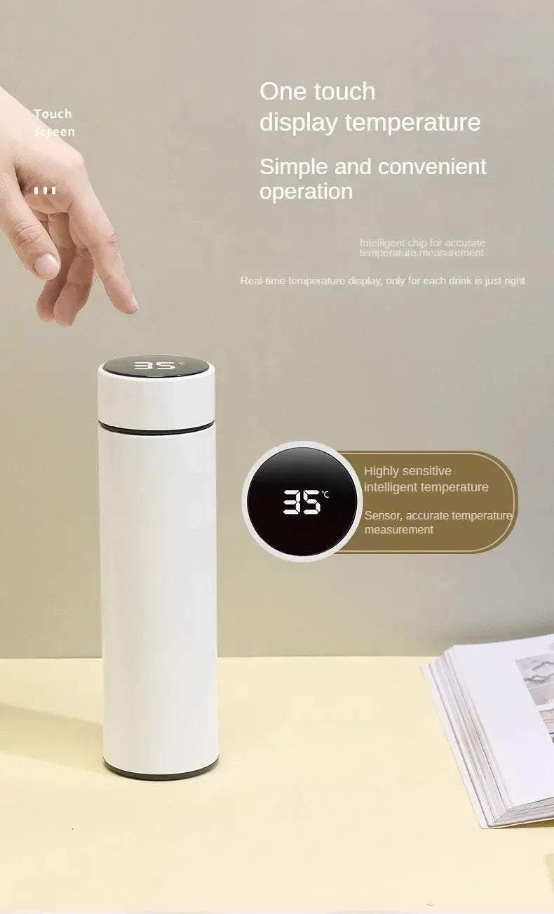 500ML Intelligent Temperature Thermos Bottle Sports Water Cup Car Insulated Cup Keeps Cold and Heat Thermal Mug Vacuum Flasks