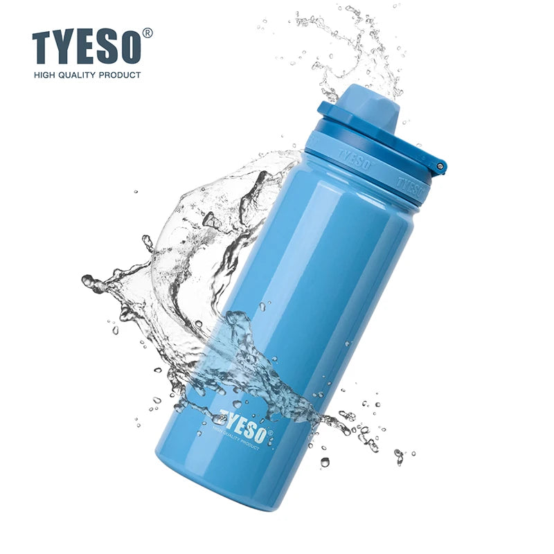 Tyeso Sports Thermos Bottle 8706C Keeps Cold And Hot 600/750/1050/1200ml Outdoor Vacuum Insulated Portable Stainless Steel Cup