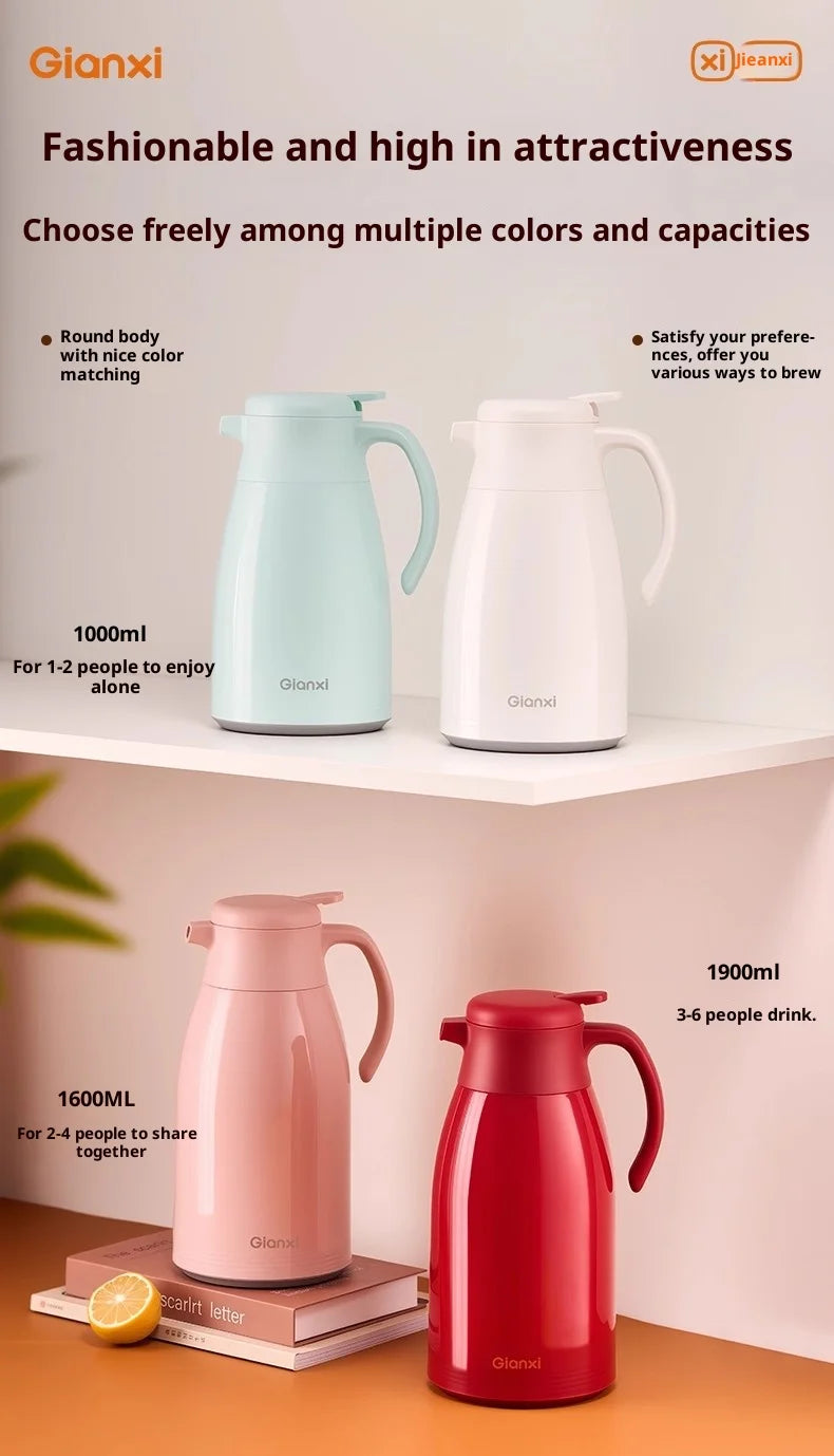 Gianxi Red Thermos  Household Large Capacity Thermos  Wedding Dowry Pair Thermos  Office Thermos