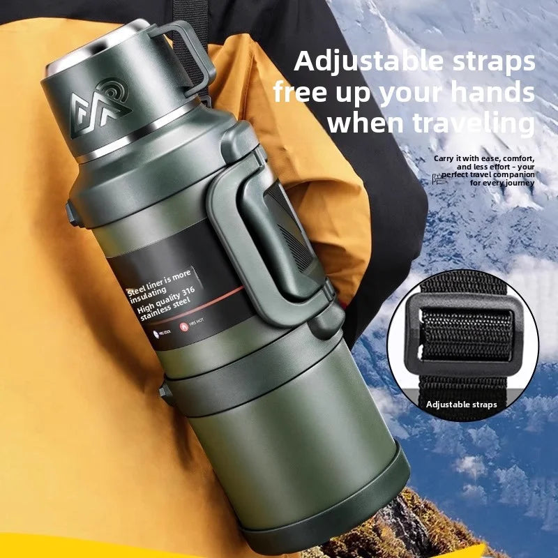 Car Large Thermos -1.7L/2.0L/2.5L Stainless Steel Thermos, Suitable for Travel, Camping  Super Large Vacuum Insulati