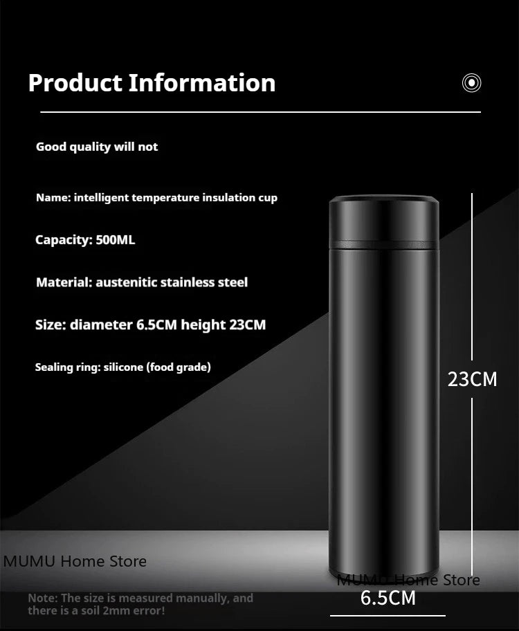 500ML Temperature Thermos Bottle Stainless Steel Insulated Vacuum Flask Portable