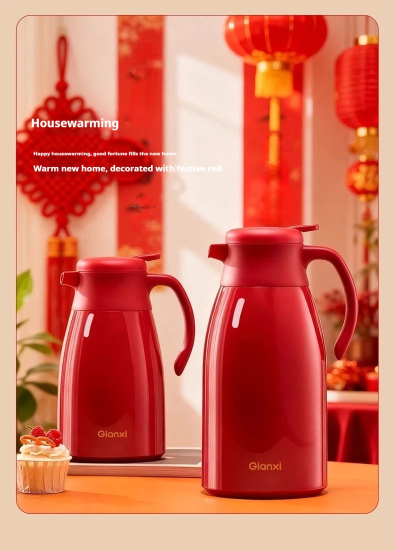 Gianxi Red Thermos  Household Large Capacity Thermos  Wedding Dowry Pair Thermos  Office Thermos