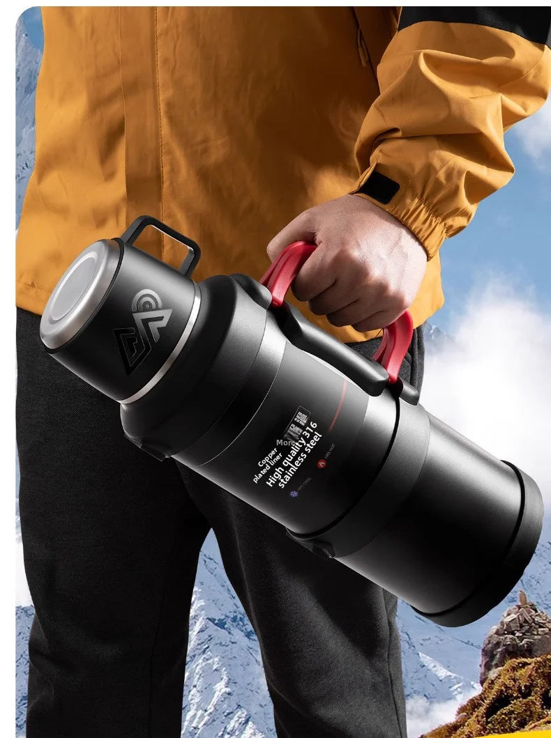 Car Large Thermos -1.7L/2.0L/2.5L Stainless Steel Thermos, Suitable for Travel, Camping  Super Large Vacuum Insulati