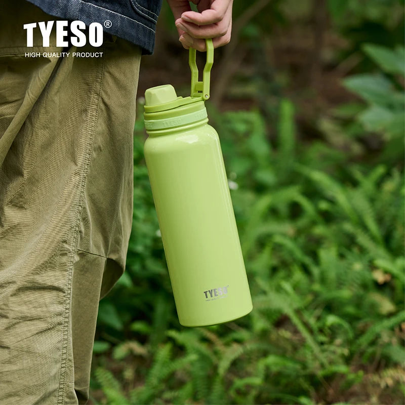 Tyeso Sports Thermos Bottle 8706C Keeps Cold And Hot 600/750/1050/1200ml Outdoor Vacuum Insulated Portable Stainless Steel Cup