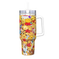 Stainless Steel Tumbler Winnie Pooh Cute Car Mugs With Straws Cold Drink Water Bottle Portable Large Capacity Coffee Mug