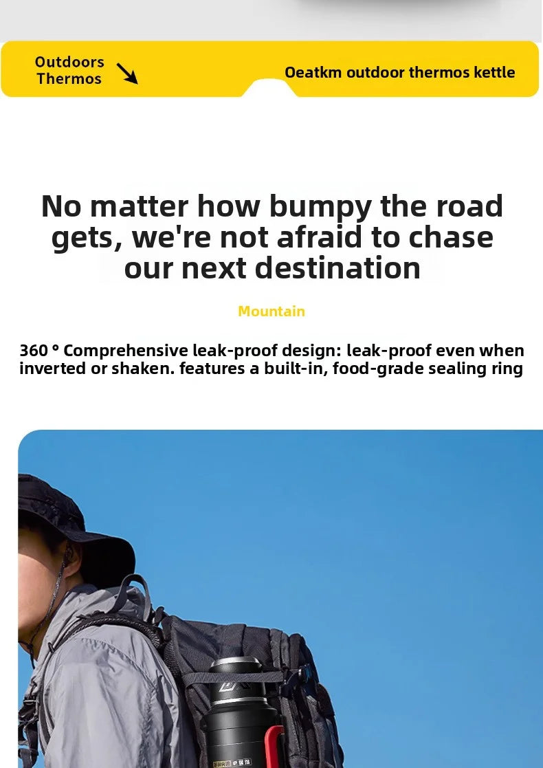 Car Large Thermos -1.7L/2.0L/2.5L Stainless Steel Thermos, Suitable for Travel, Camping  Super Large Vacuum Insulati