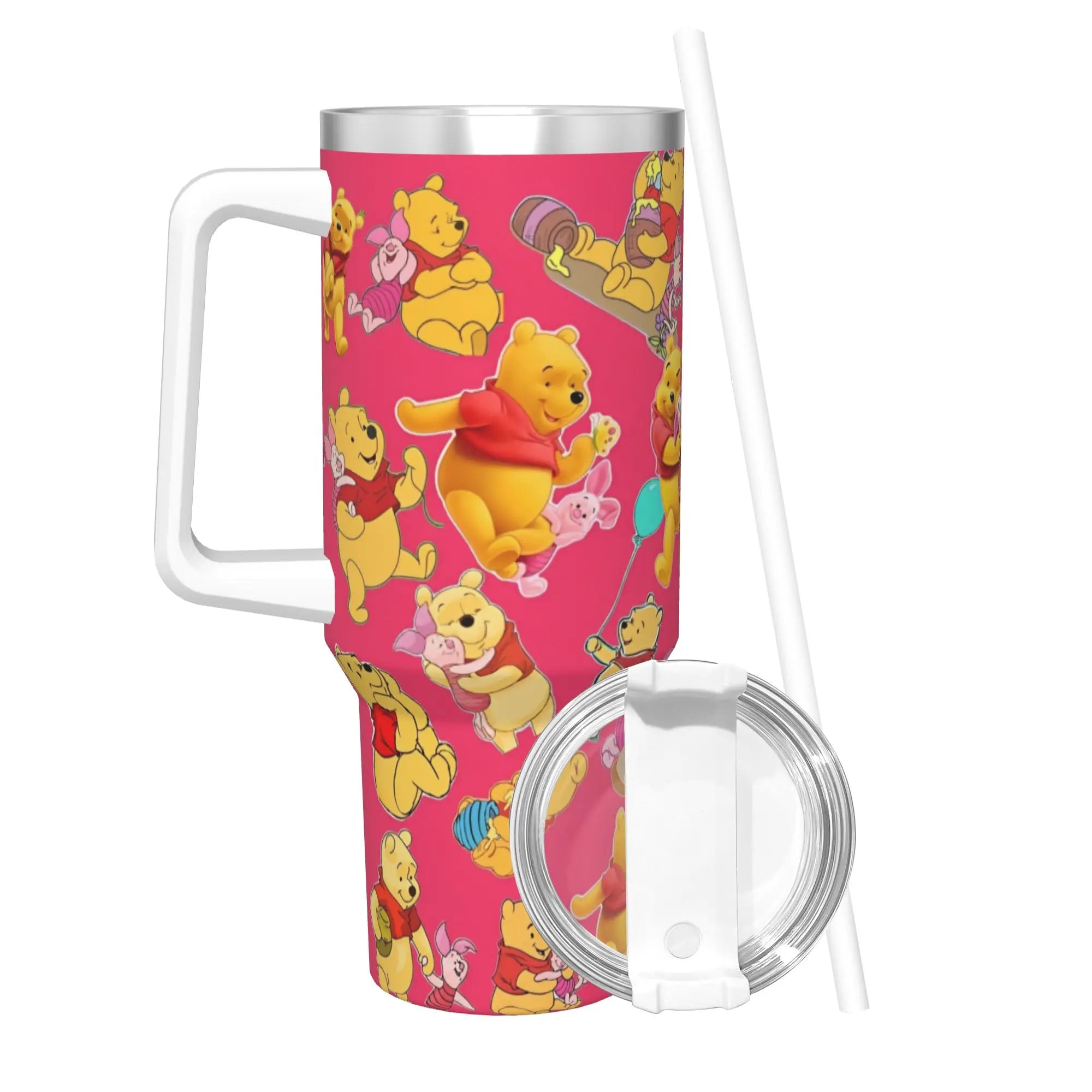Piglet Tigge Eeyore Winnie Pooh Stainless Steel Tumbler Travelist Mugs Cup Large Thermal Mug Keep Heat Cold Drink Water Bottle