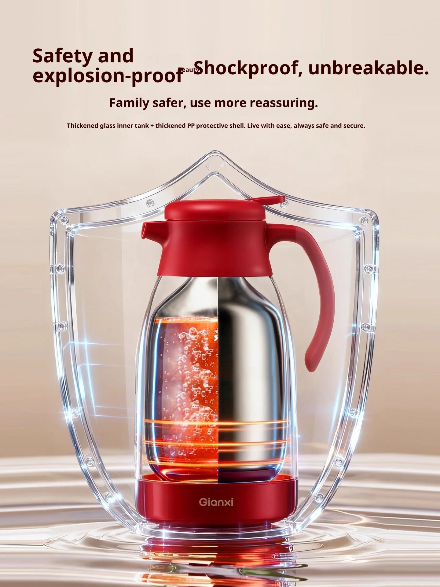 Gianxi Red Thermos  Household Large Capacity Thermos  Wedding Dowry Pair Thermos  Office Thermos