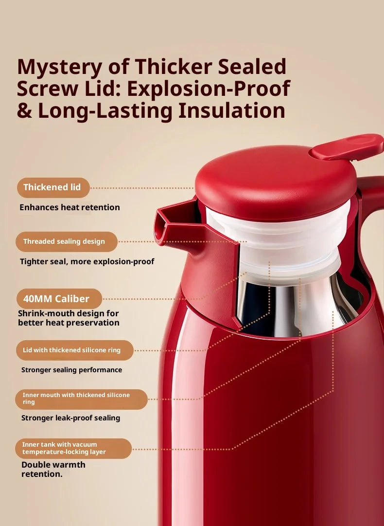 Gianxi Red Thermos  Household Large Capacity Thermos  Wedding Dowry Pair Thermos  Office Thermos