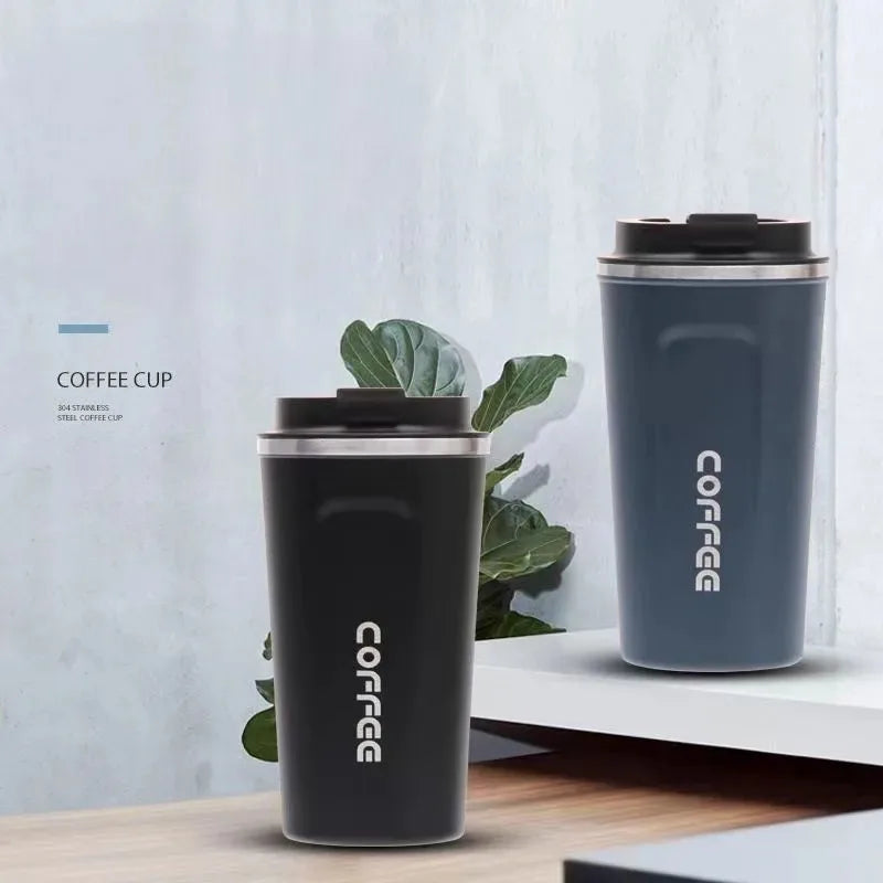 Thermo Cafe Coffee Mug Car Thermos Mug 380/510ML Leak_Proof Travel Thermo Cup for Tea Water Coffee Double Stainless Steel