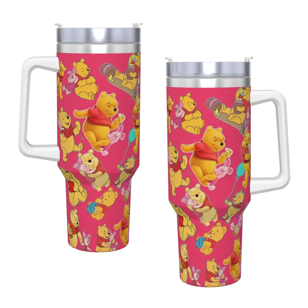 Piglet Tigge Eeyore Winnie Pooh Stainless Steel Tumbler Travelist Mugs Cup Large Thermal Mug Keep Heat Cold Drink Water Bottle
