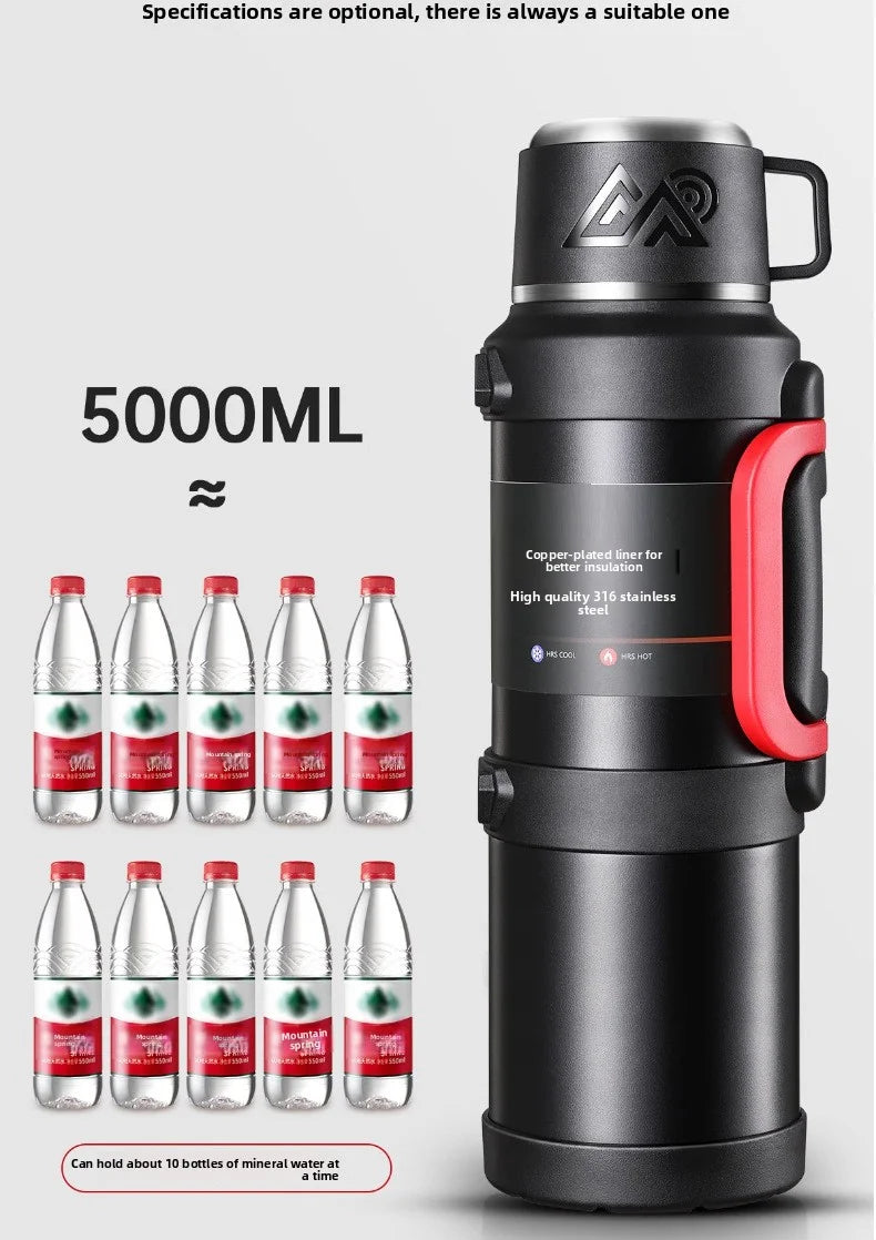 Car Large Thermos -1.7L/2.0L/2.5L Stainless Steel Thermos, Suitable for Travel, Camping  Super Large Vacuum Insulati
