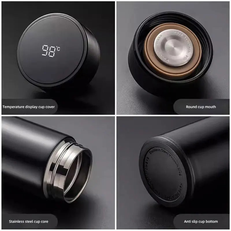 500Ml Thermos Bottle Smart Cup Digital with Temperature Display Genesis Car 304 Stainless Steel Thermos Bottle Long-lasting Heat