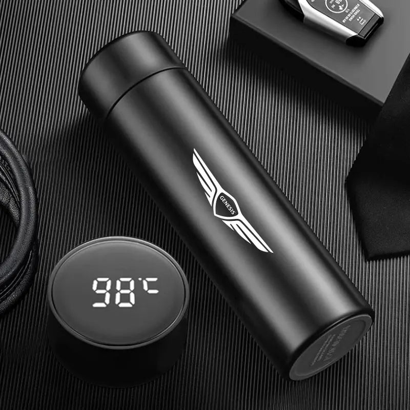 500Ml Thermos Bottle Smart Cup Digital with Temperature Display Genesis Car 304 Stainless Steel Thermos Bottle Long-lasting Heat