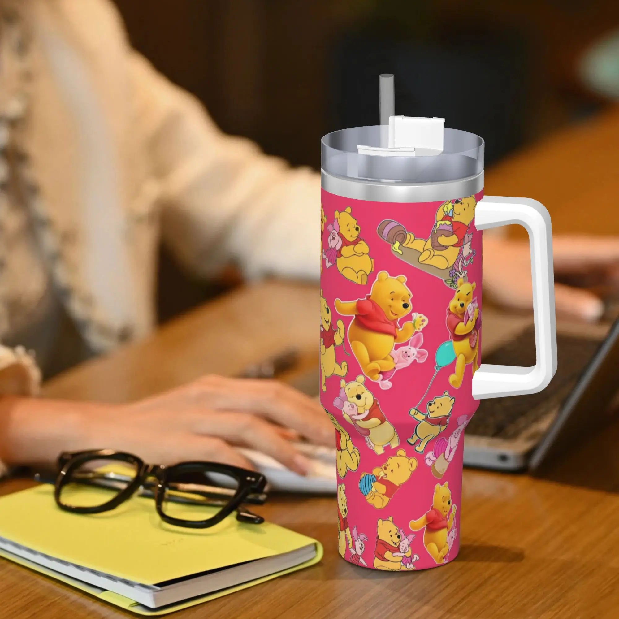 Piglet Tigge Eeyore Winnie Pooh Stainless Steel Tumbler Travelist Mugs Cup Large Thermal Mug Keep Heat Cold Drink Water Bottle