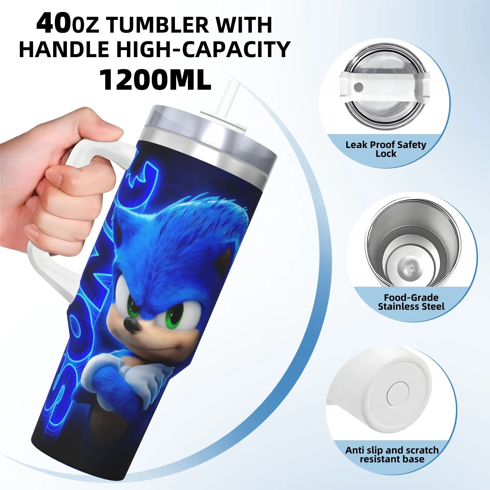 Stainless Steel Tumbler S-Sonices Game Thermal Mug Blue Character
Heat Preservation Hot Drinks Car Mugs Driving Water Bottle