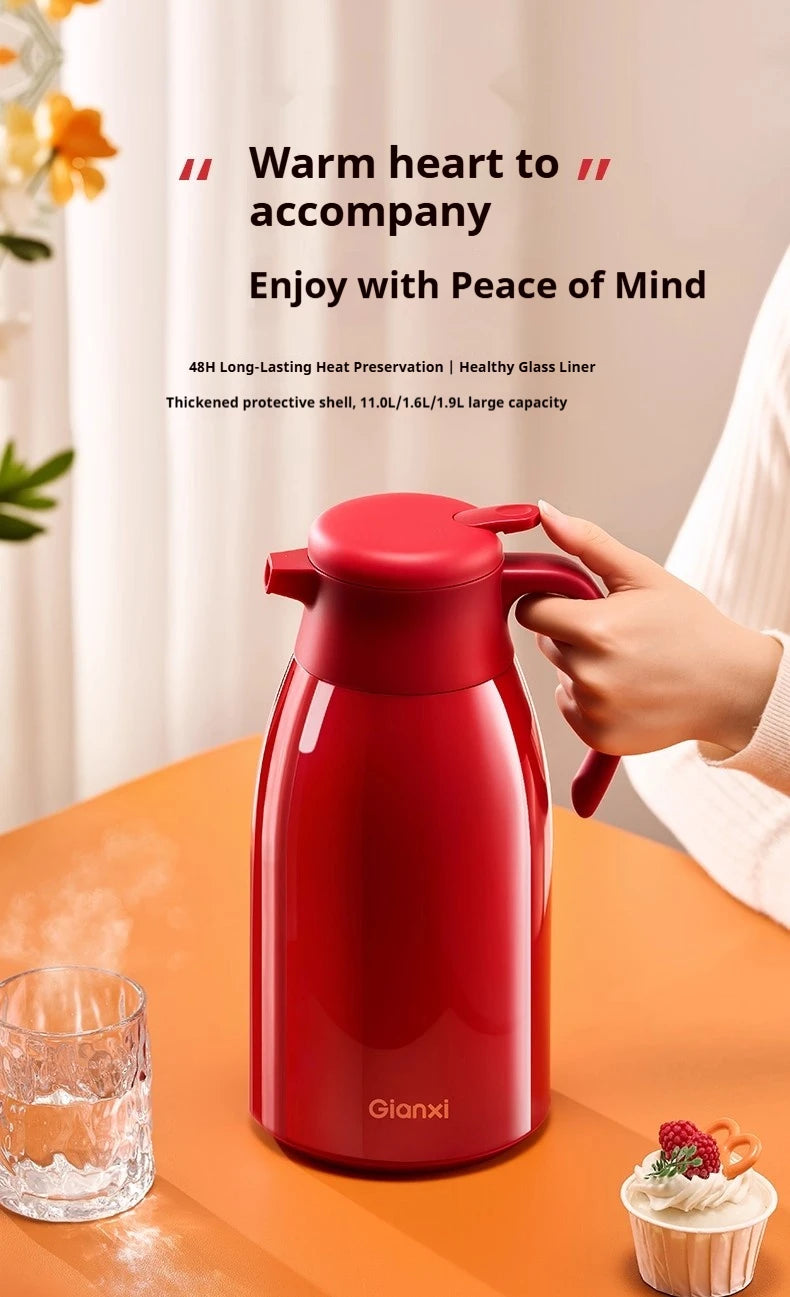 Gianxi Red Thermos  Household Large Capacity Thermos  Wedding Dowry Pair Thermos  Office Thermos