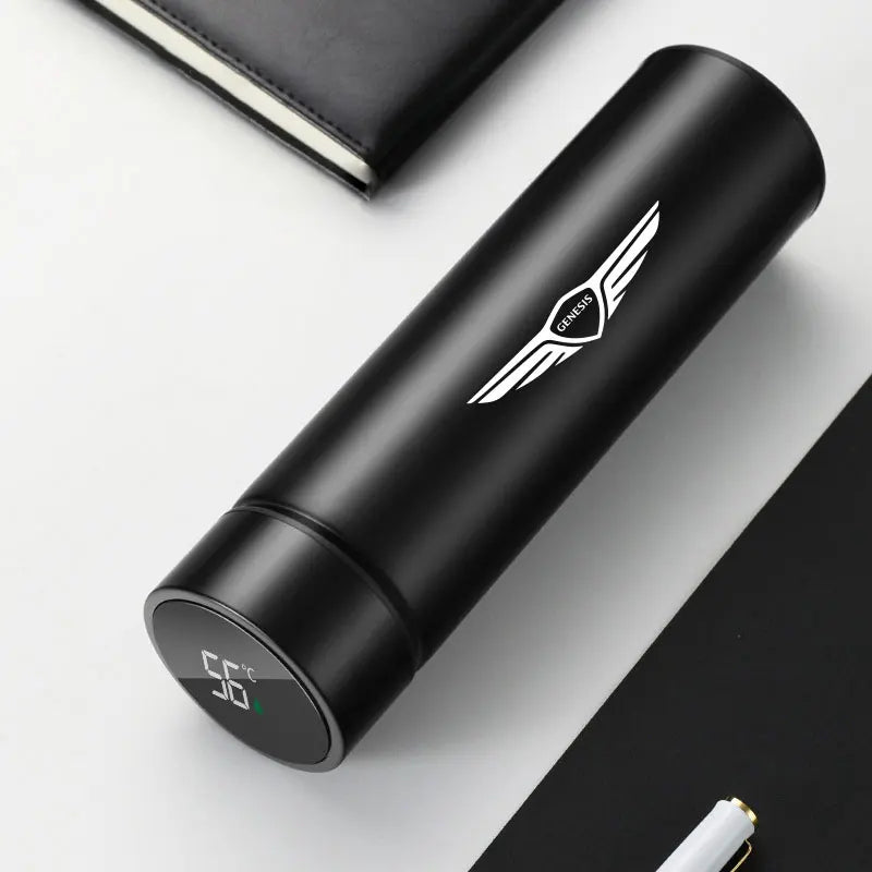 500Ml Thermos Bottle Smart Cup Digital with Temperature Display Genesis Car 304 Stainless Steel Thermos Bottle Long-lasting Heat