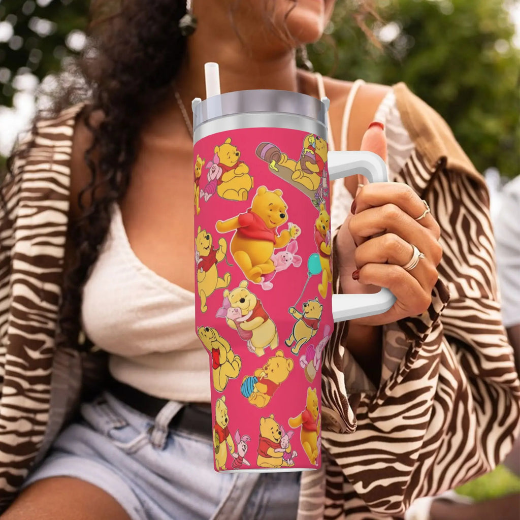 Piglet Tigge Eeyore Winnie Pooh Stainless Steel Tumbler Travelist Mugs Cup Large Thermal Mug Keep Heat Cold Drink Water Bottle