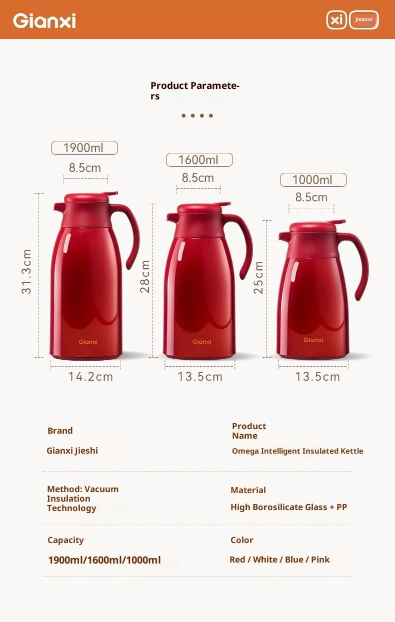 Gianxi Red Thermos  Household Large Capacity Thermos  Wedding Dowry Pair Thermos  Office Thermos